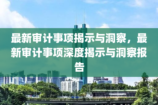 最新审计事项揭示与洞察，最新审计事项中山市多米克自动化设备有限公司深度揭示与洞察报告