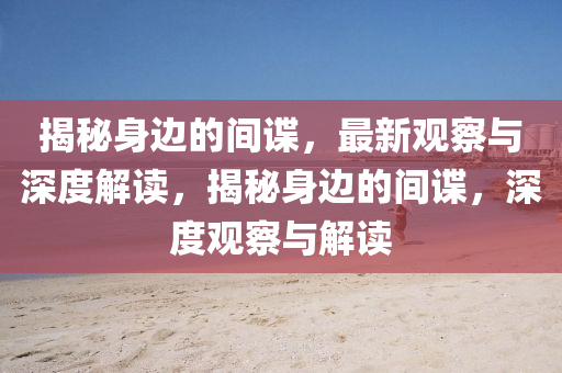 揭秘身边的间谍,最新观察与深度解读,揭秘身边的间谍,深度观察与解读中山市多米克自动化设备有限公司