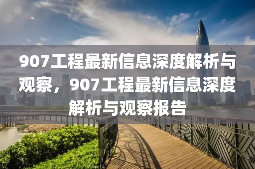 907工程最新信息深度解析与观察，907工程最新信息深度解析与观察报告中山市多米克自动化设备有限公司