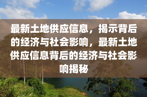 最新土地供应信息，揭示背后的经济与社会影响，最新土地供应信息背后的经济与社会影响揭秘中山市多米克自动化设备有限公司