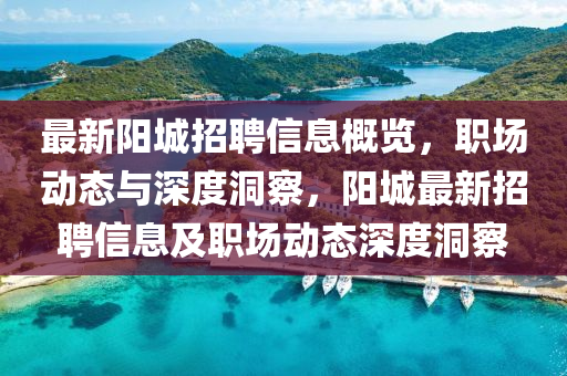 最新阳城招聘信息概览，职场动态与深度洞察，阳城最新招聘信息及职场动态深度洞察中山市多米克自动化设备有限公司