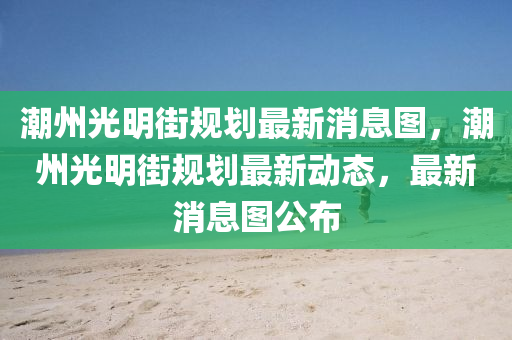 潮州光明街规划最新消息图，潮州光明街规划最新动态，最新消息图公布中山市多米克自动化设备有限公司