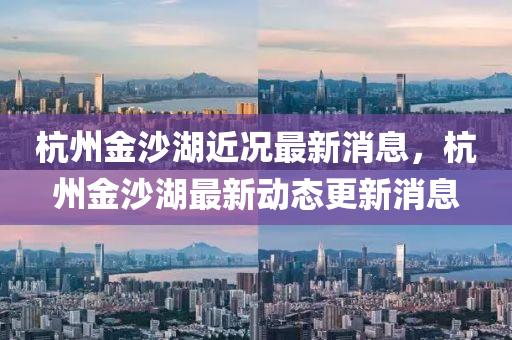 杭州金沙湖近况最新消息，杭州金沙湖最新动态更新消息中山市多米克自动化设备有限公司