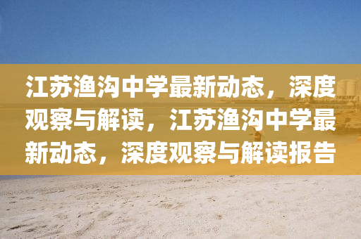 江苏渔沟中学最新动态，深度观察与解读，江苏渔沟中学最新动态，深度观察与解读报告中山市多米克自动化设备有限公司