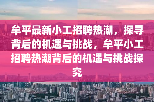 牟平最新小工招聘热潮，探寻背后的机遇与挑战，牟平小工招聘热潮背后的机遇与挑战探究